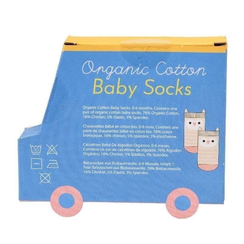 Pair of Baby Socks - Pink Owl