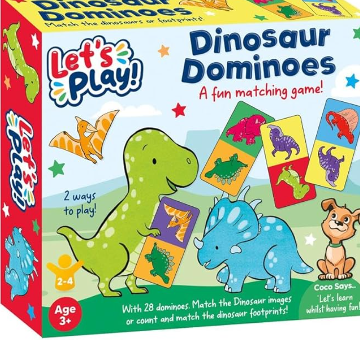 Lets Play! Dinosaur Dominoes game