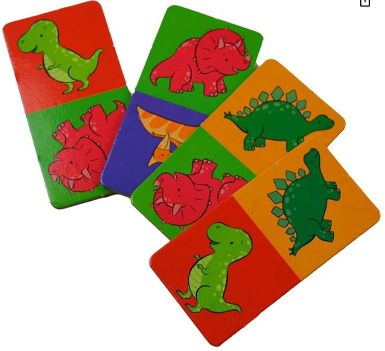 Lets Play! Dinosaur Dominoes game