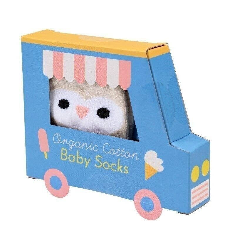 Pair of Baby Socks - Pink Owl