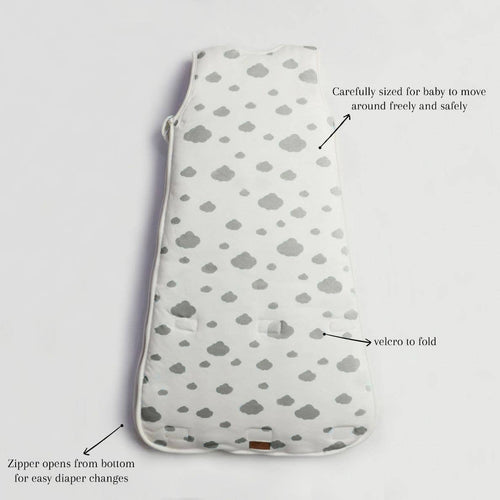 Baby Sleeping Bag Grey Clouds